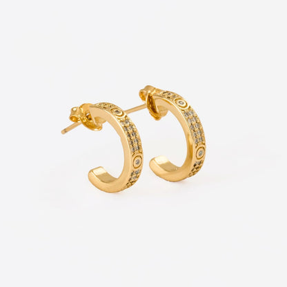 Semicandongas CT My Love Circonias – Oro Laminado 18K | OM JOYERÍA