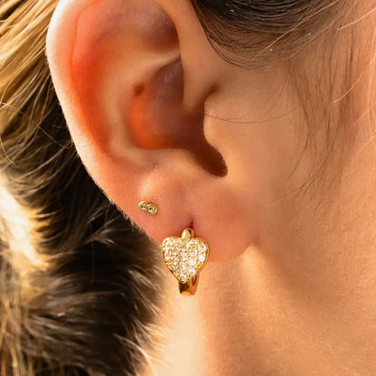 Candongas Corazón 14 mm – Oro Laminado 18K | OM JOYERÍA