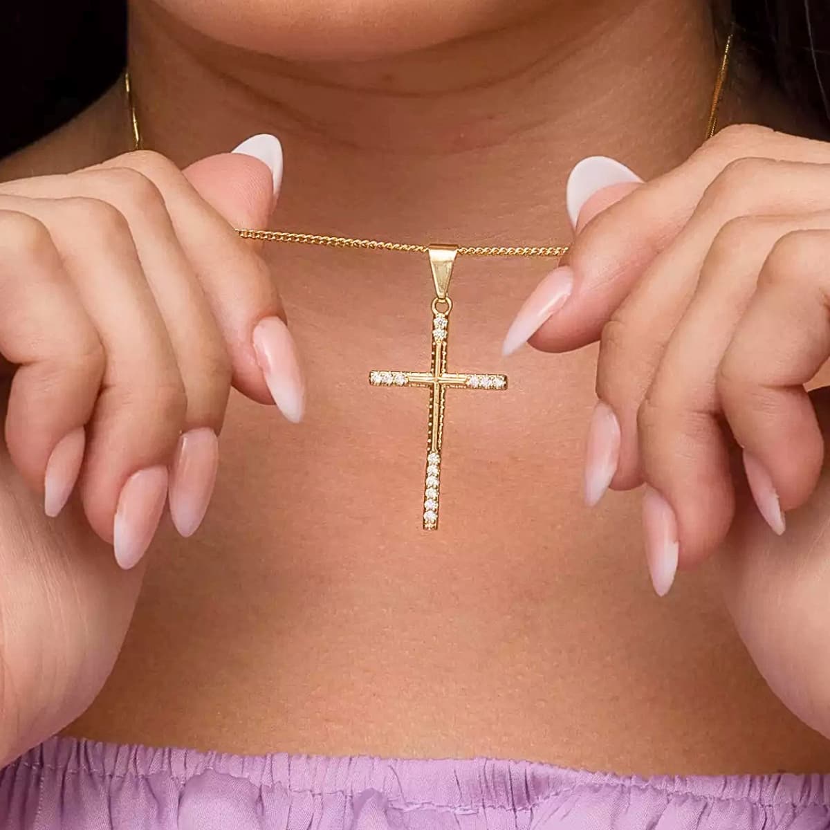 Dije Cruz Spitze 14 Oro Laminado 18K | OM JOYERÍA