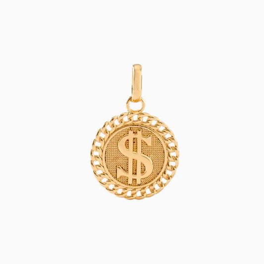 Dije Signo Peso Unisex Oro Laminado 18K | OM JOYERÍA
