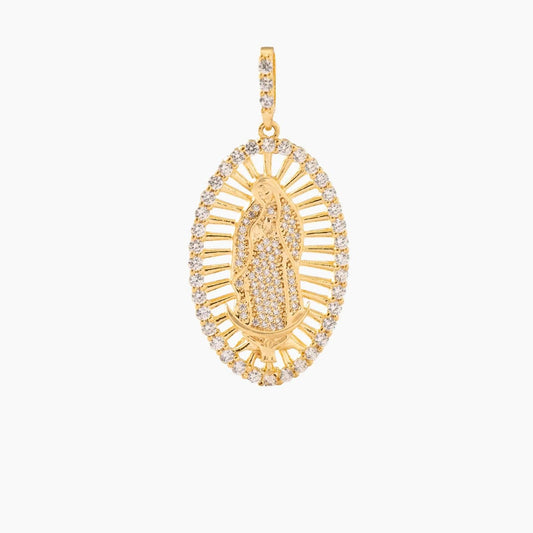 Dije Virgen de Guadalupe Swarovski Oro Laminado 18K | OM JOYERÍA