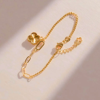 Pulsera Cubana Clover 1.1 cm – Oro Laminado 18K | OM JOYERÍA