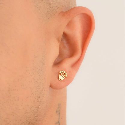 Aretes Corona Rolex Hombre – Oro Laminado 18K | OM JOYERÍA