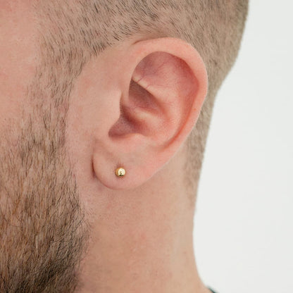 Aretes Topos Balín 3mm Unisex – Oro Laminado 18K | OM JOYERÍA