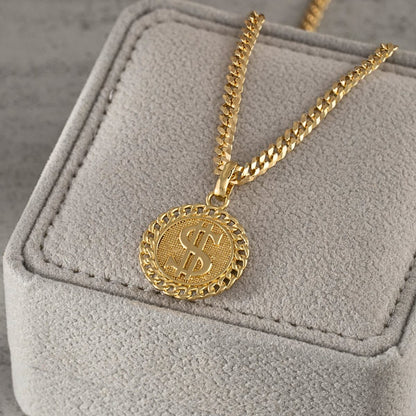 Dije Signo Peso Unisex Oro Laminado 18K | OM JOYERÍA